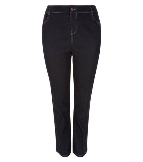 Curves Navy Straight Leg Jeans | New Look