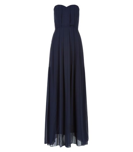 AX Paris Navy Chiffon Pleated Maxi Dress | New Look