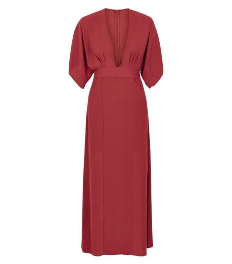 Love & Lies Burgundy Belted Maxi Dress | New Look