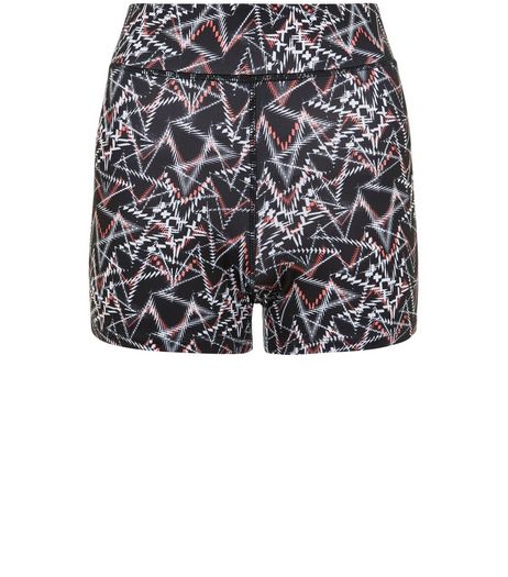 Teens Black Abstract Print Runner Sports Shorts | New Look