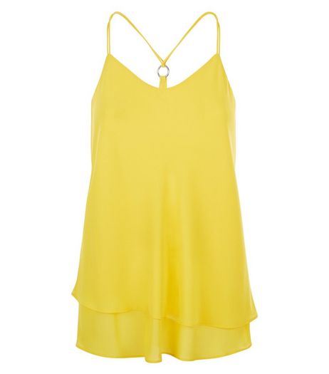 Yellow Ring Back Layered Cami | New Look