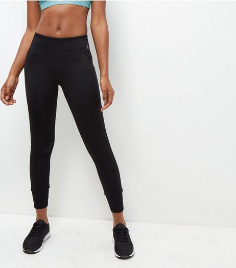 Black Cropped Sports Leggings | New Look