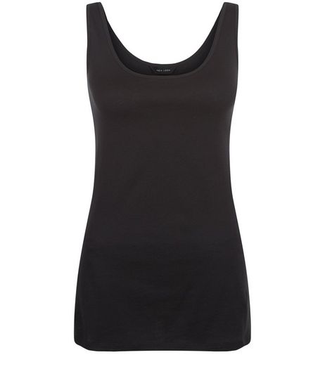 Black Scoop Neck Vest | New Look