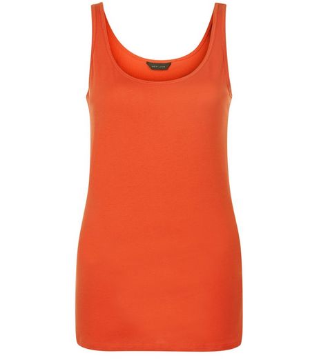 Bright Orange Scoop Neck Vest | New Look