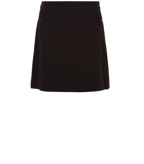 Black Tab Pocket A-Line Skirt | New Look