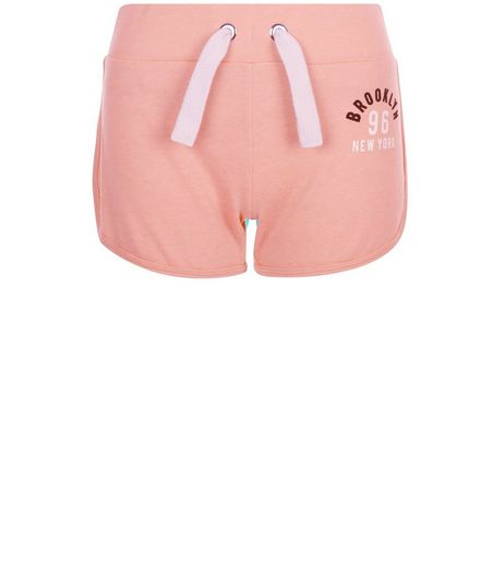 Teens Coral Brooklyn Print Shorts | New Look