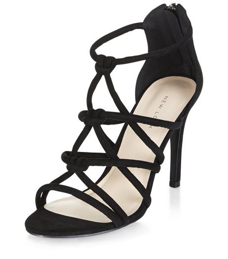Black Knot Strap Heeled Sandals | New Look