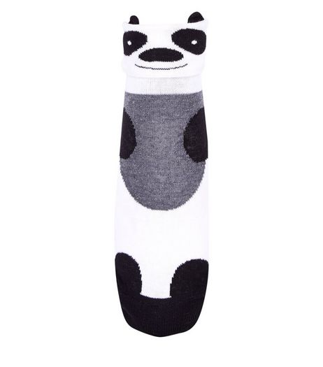 Black Panda Print Socks | New Look