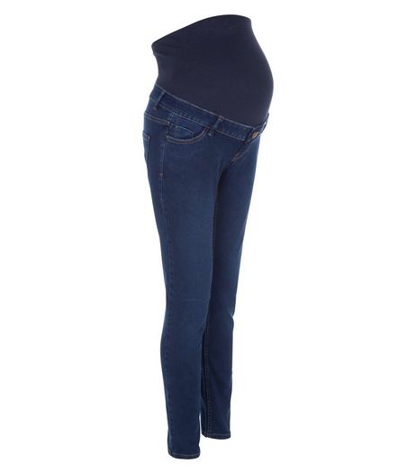 Maternity Blue Over Bump Supersoft Skinny Jeans | New Look