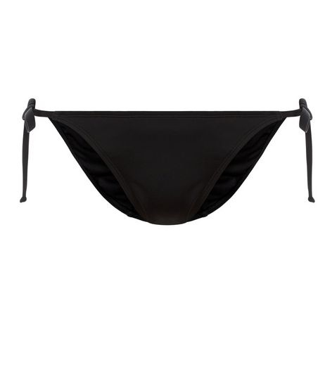 Black Tie Side Bikini Bottoms | New Look