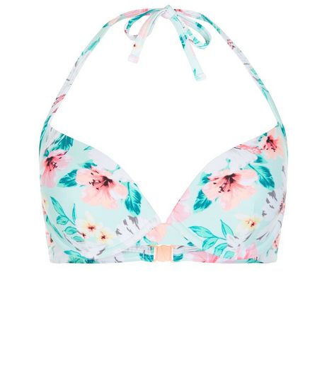 Multicoloured Tropical Print Underwired Bikini Top | New Look