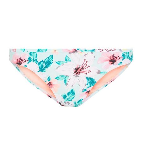 Multicoloured Tropical Print Bikini Bottoms | New Look