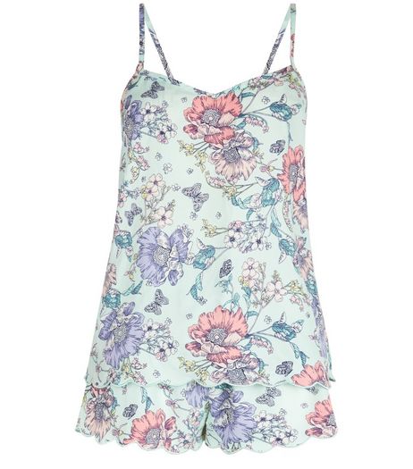 Mint Green Floral Print Pyjama Set | New Look