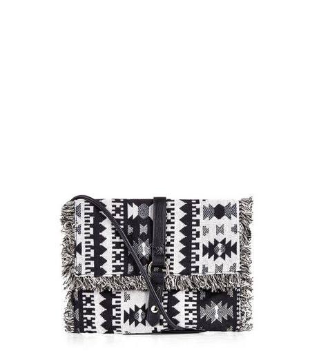 Black Tribal Textured Across Body Bag | New Look