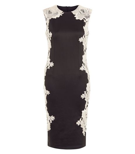 AX Paris Black Crochet Side Midi Dress | New Look