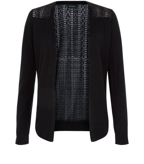 Black Lace Panel Cardigan | New Look