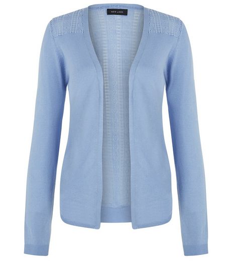 Pale Blue Lace Panel Cardigan | New Look