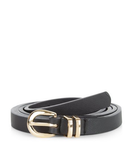 Black Double Keeper Belt | New Look