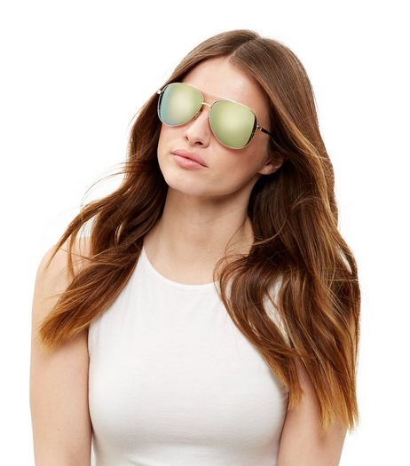 Gold Mirrored Pilot Sunglasses | New Look