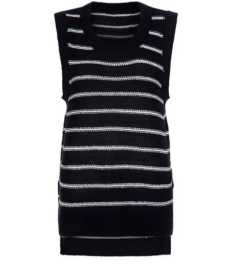Brave Soul Navy Stripe Knitted Vest | New Look