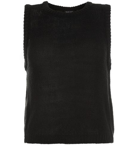 Brave Soul Black Zip Side Vest | New Look
