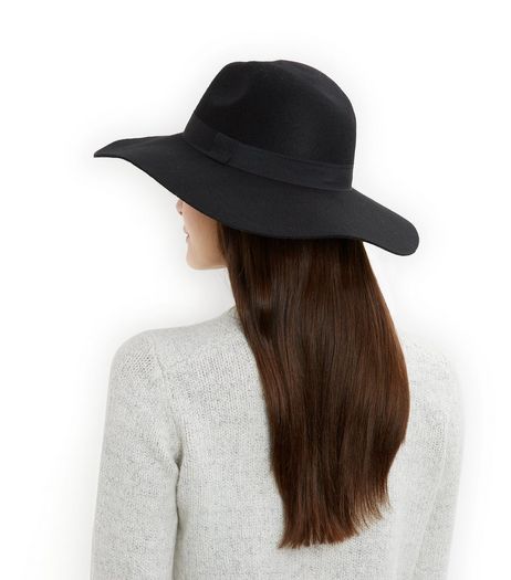 Black Wool Oversized Fedora | New Look