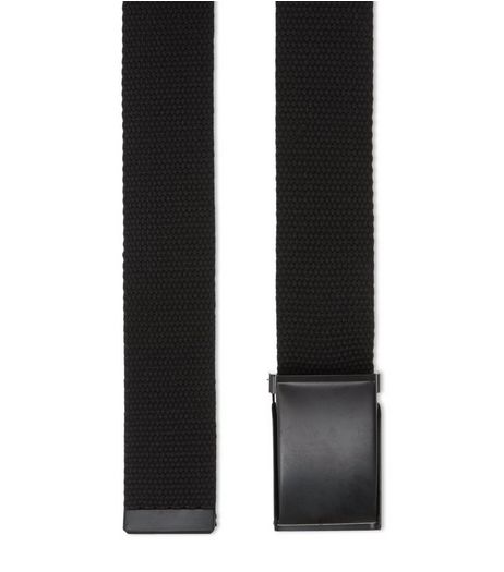 Black Textured Belt | New Look