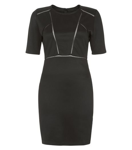Love & Lies Black Cut Out 1/2 Sleeve Bodycon Dress | New Look