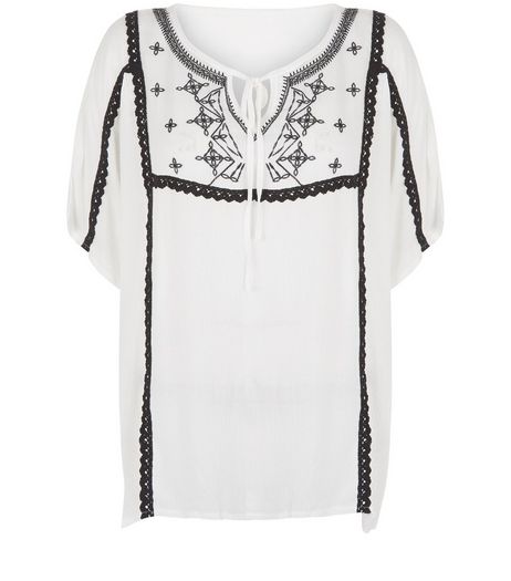 Brave Soul Cream Embroidered Blouse | New Look