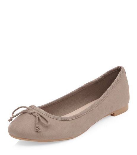 Light Brown Suedette Ballet Pumps | New Look