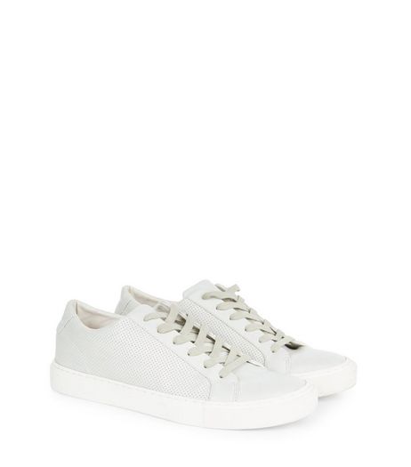 Cream Perforated Panel Trainers | New Look