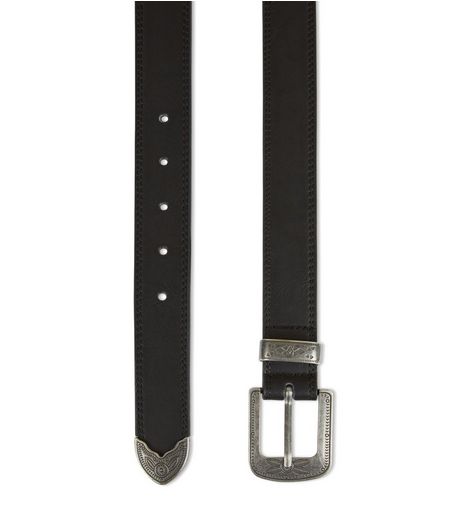 Black Western Buckle Belt | New Look