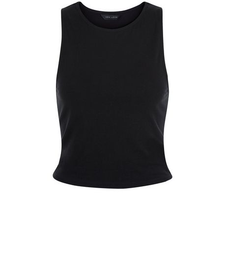 Black High Neck Crop Top | New Look