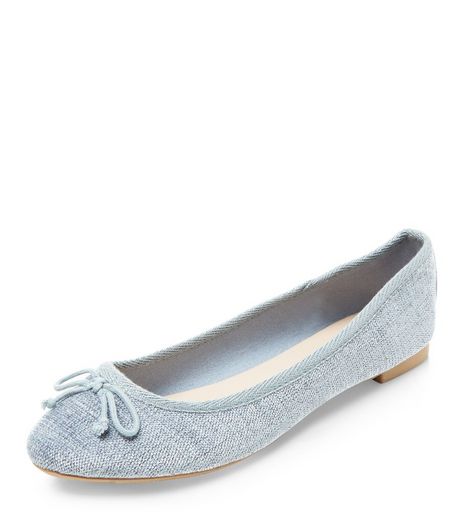 Pale Blue Flecked Ballet Pumps | New Look