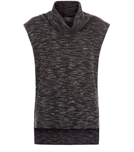 Blue Vanilla Black Cowl Neck Step Hem Top | New Look