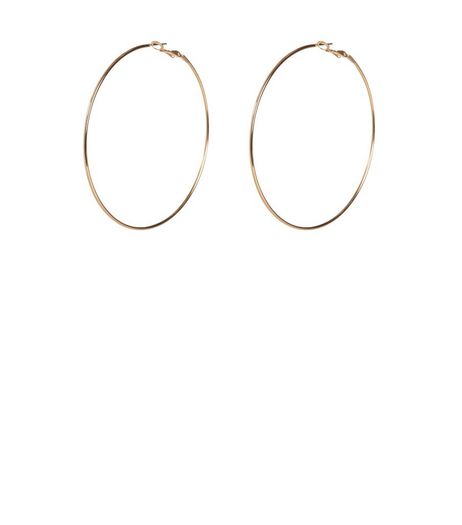 Gold Skinny Hoop Earrings | New Look