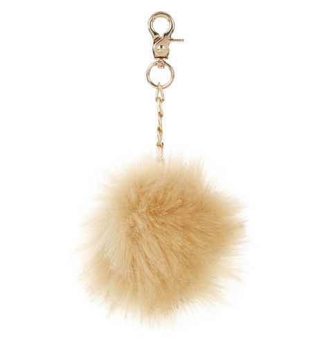 Rust Faux Fur Pom Pom Keyring | New Look