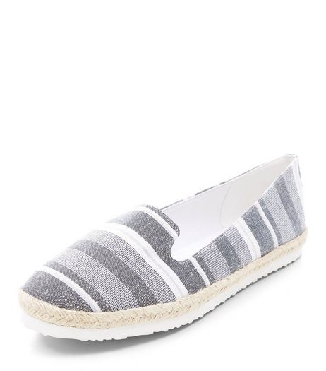 Blue Stripe Espadrilles | New Look