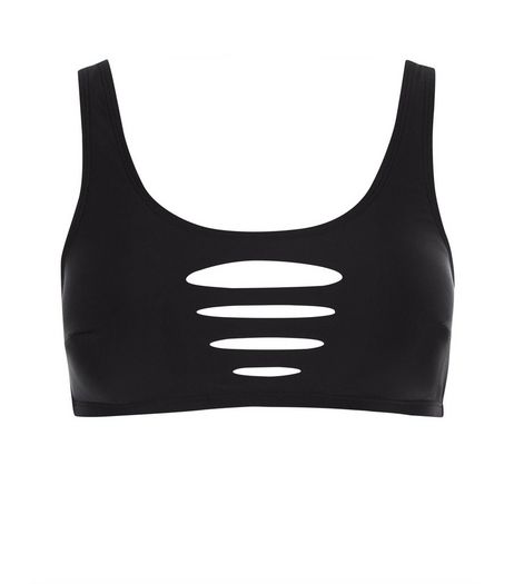 Black Cut Out Bikini Top | New Look