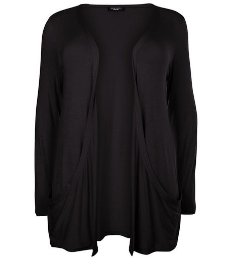 Curves Black Drop Pocket Cardigan | New Look