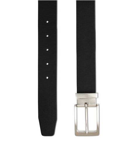 Black Perforated Belt | New Look