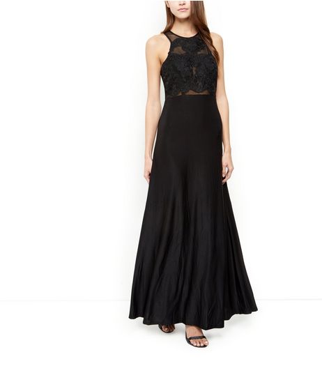 AX Paris Black Crochet Top Maxi Dress | New Look