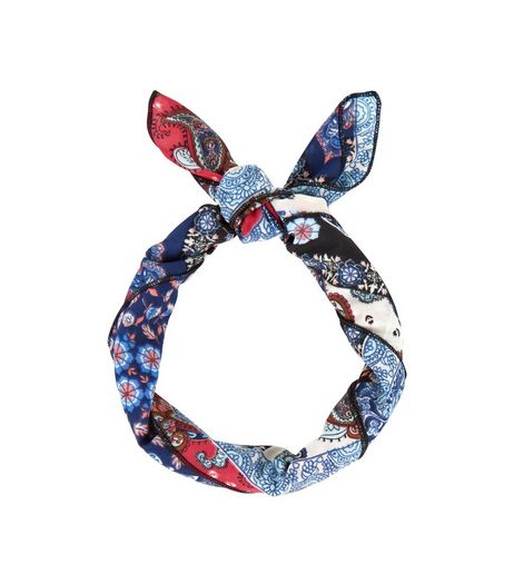 Blue Paisley Print Chiffon Bandana | New Look
