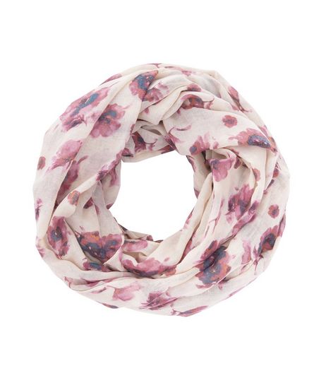 Cream Floral Print Snood | New Look