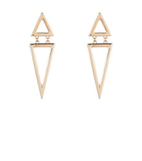 Gold Triangle Drop Earrings | New Look