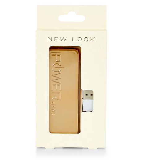 Rose Gold Power Bank Phone Charger | New Look