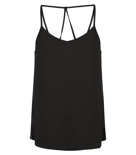 Black Crepe Strappy Cami | New Look