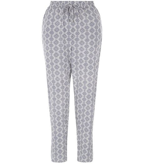Blue Tile Print Joggers | New Look