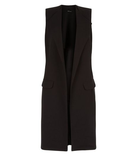 Black Double Pocket Sleeveless Jacket | New Look