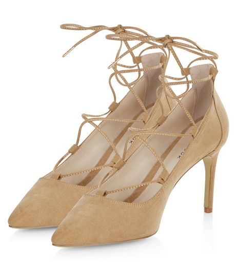 Camel Lace Up Court Shoes | New Look